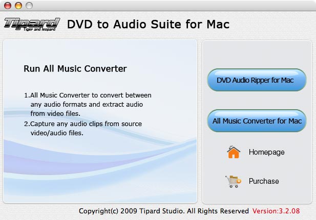 Tipard DVD to Audio Suite for Mac 3.1.16 software screenshot