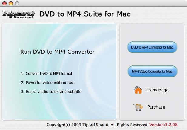 Tipard DVD to MP4 Suite for Mac 3.6.16 software screenshot