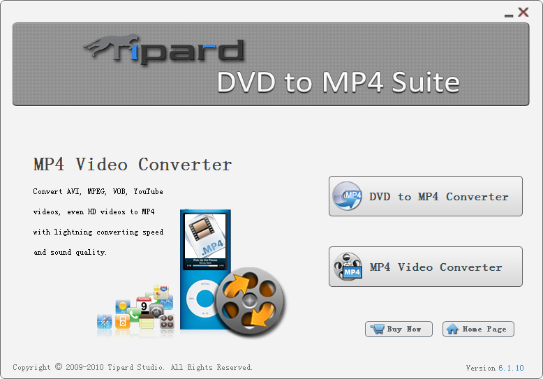 Tipard DVD to MP4 Suite 6.1.70 software screenshot