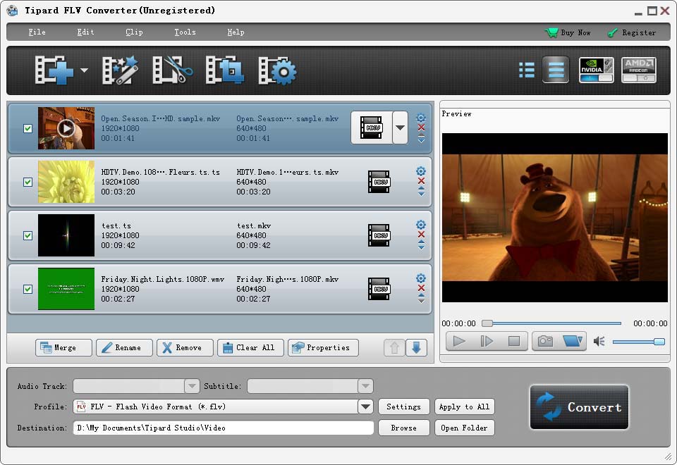 Tipard FLV Converter 6.1.50 software screenshot