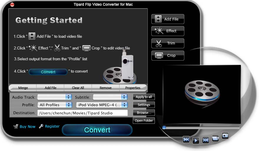 Tipard Flip Video Converter for Mac 3.6.06 software screenshot