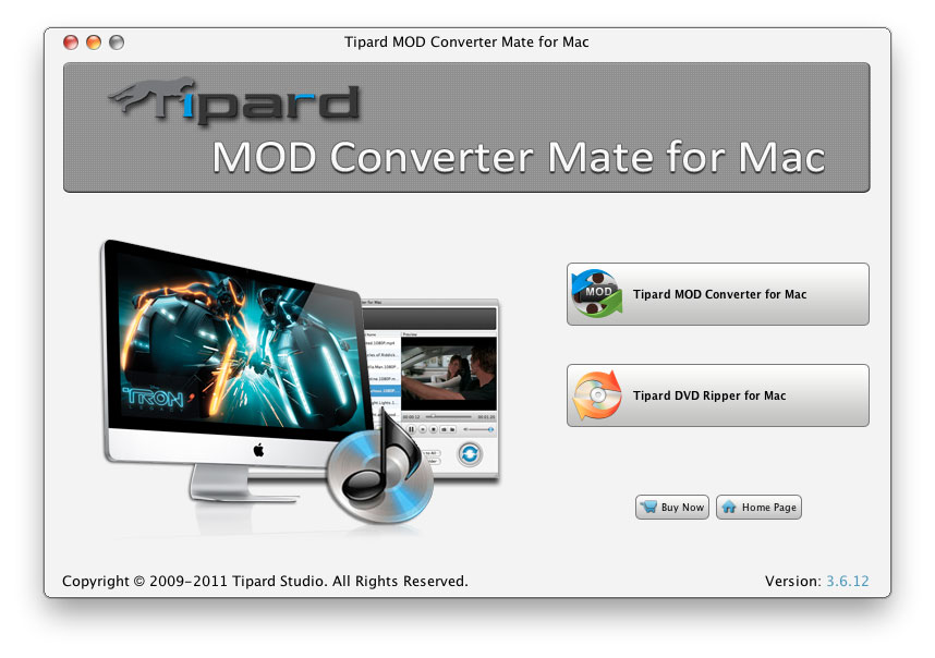 Tipard Mod Converter Mate for Mac 3.6.08 software screenshot