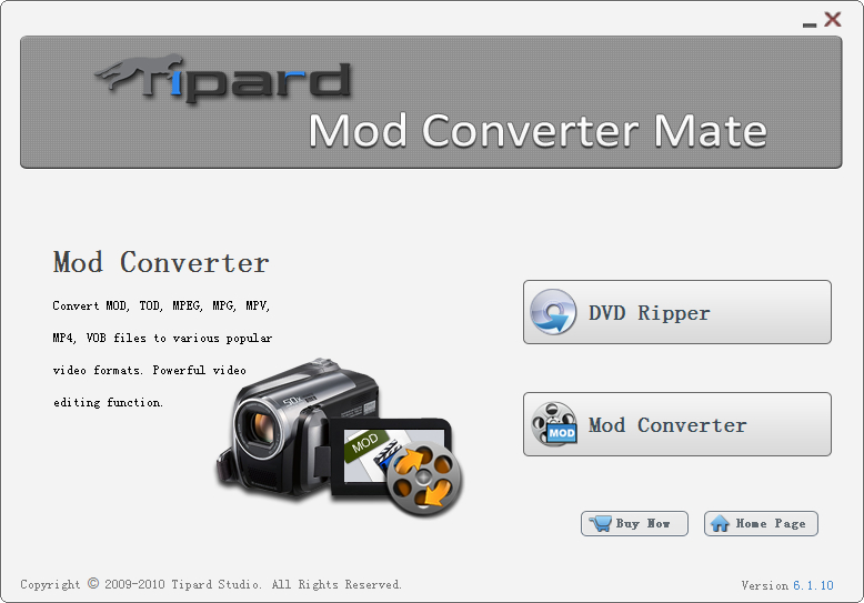 Tipard Mod Converter Mate 6.1.22 software screenshot