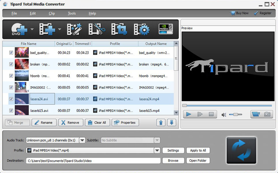 Tipard Total Media Converter 6.1.36 software screenshot