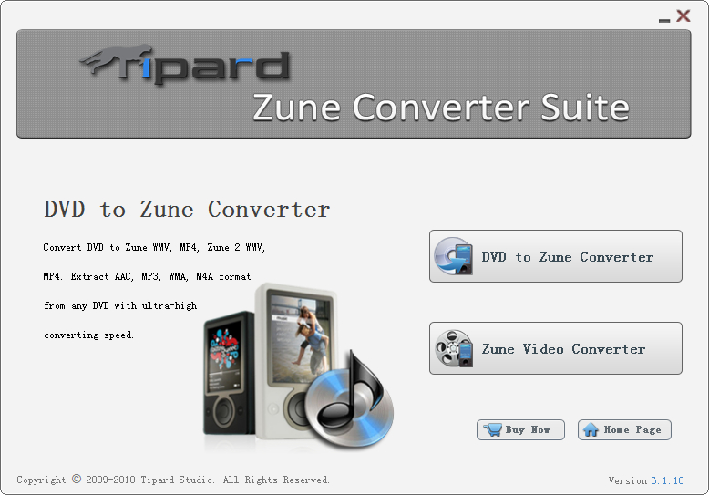 Tipard Zune Converter Suite 6.1.16 software screenshot