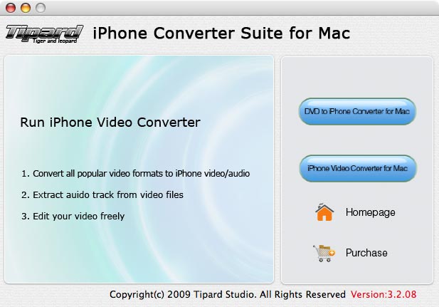 Tipard iPhone Converter Suite for Mac 3.6.12 software screenshot