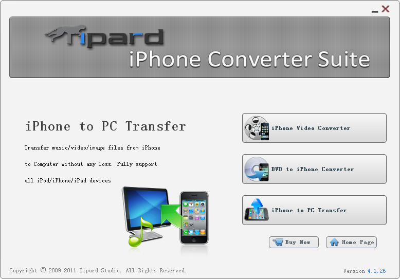 Tipard iPhone Converter Suite 6.2.22 software screenshot