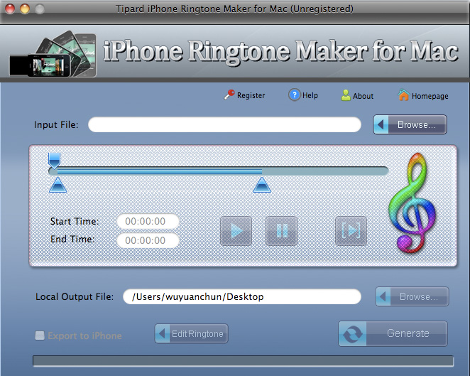 Tipard iPhone Ringtone Maker for Mac 3.3.36 software screenshot