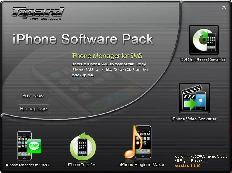 Tipard iPhone Software Pack 8.2.16 software screenshot