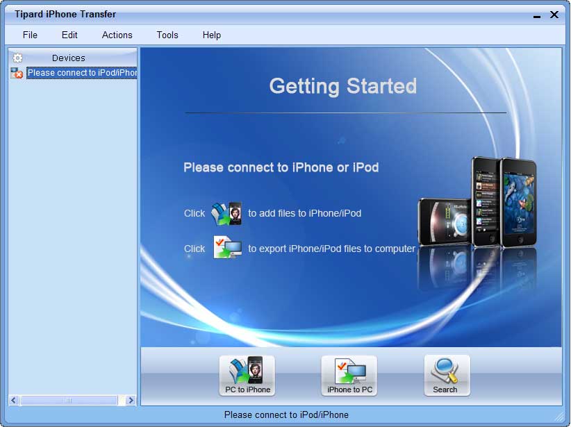 Tipard iPhone Transfer 5.1.20 software screenshot