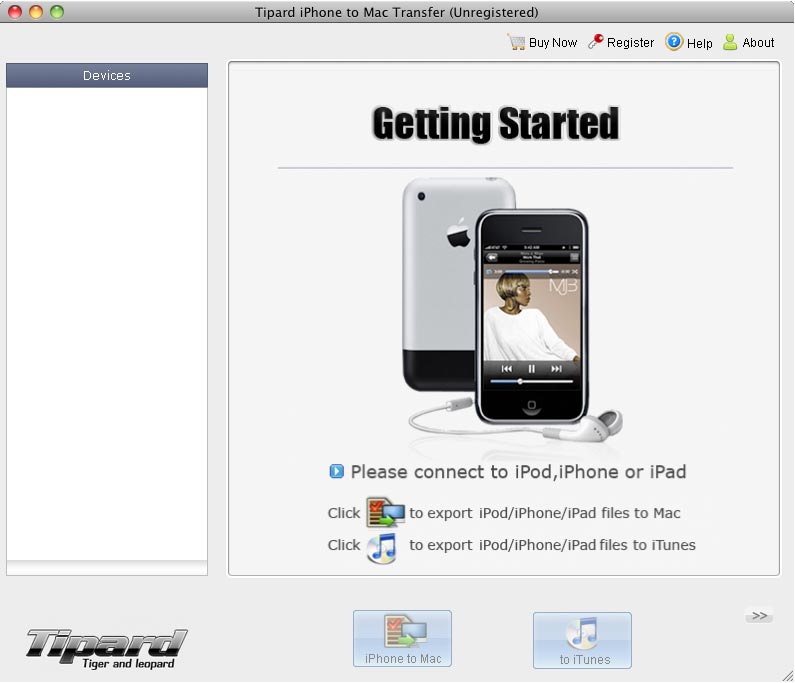 Tipard iPhone to Mac Transfer 4.0.02 software screenshot