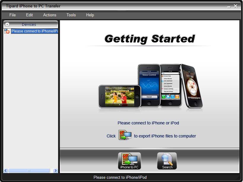 Tipard iPhone to PC Transfer 7.0.08 software screenshot
