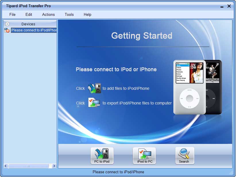 Tipard iPod Transfer Pro 5.1.26 software screenshot