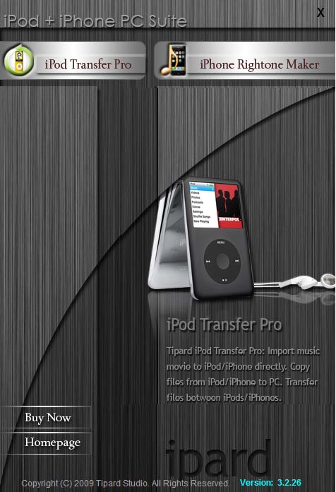 Tipard iPod + iPhone PC Suite 4.1.36 software screenshot