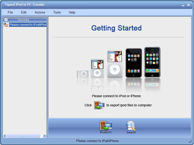 Tipard iPod to PC Transfer 5.2.02 software screenshot