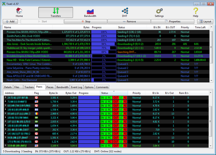 Tixati 2.53 software screenshot