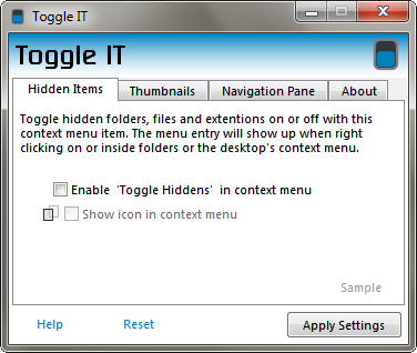 Toggle IT 1.0.0.2 software screenshot