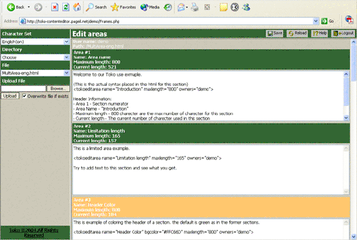 Toko Content Editor 1.5.1 software screenshot