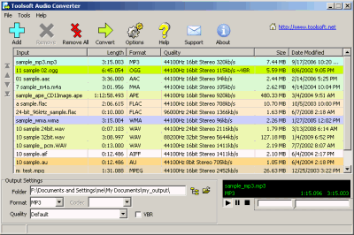 Toolsoft Audio Converter 1.72.5 software screenshot