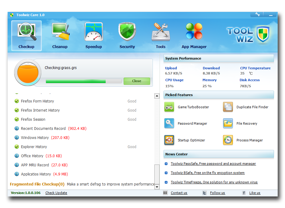 Toolwiz Care 2.1.0.5000 software screenshot