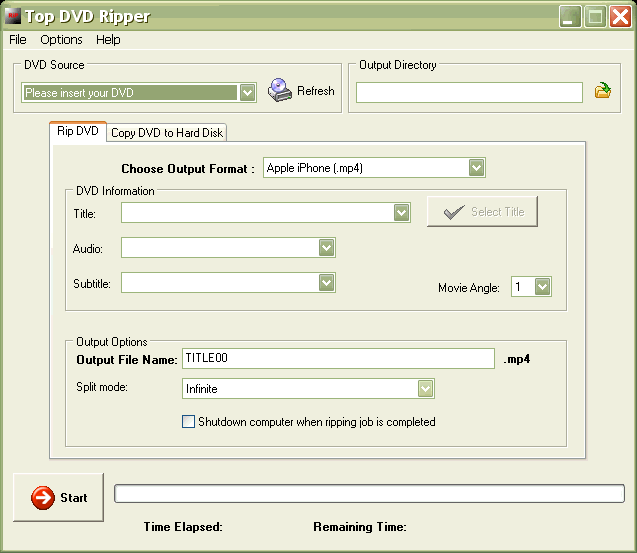 Top DVD Ripper 2.0 software screenshot