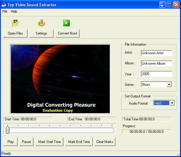 Top Video Sound Extractor 1.0 software screenshot