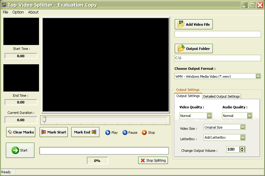 Top Video Splitter 2.0 software screenshot
