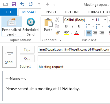 Topalt Mail Merge for Outlook 3.12.5207 software screenshot