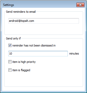 Topalt Send Reminders for Outlook 3.14.5312 software screenshot
