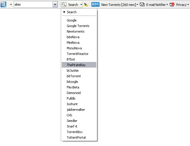 Torrent Search Bar 4.5.186.1 software screenshot