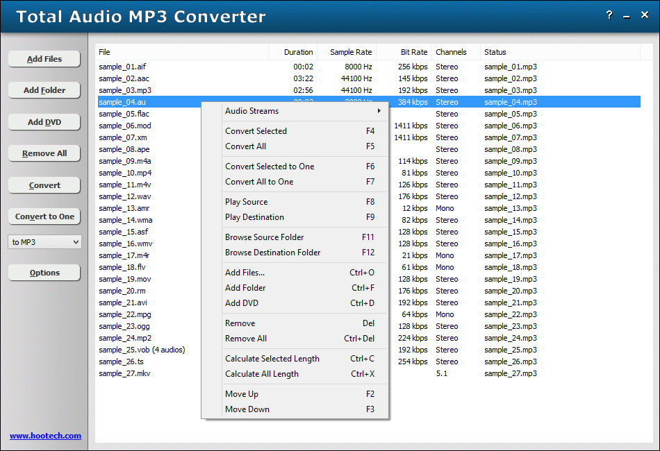 Total Audio MP3 Converter 3.2.3.1415 software screenshot