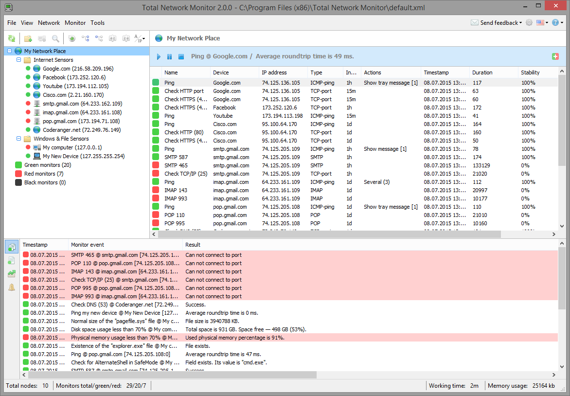 Total Network Monitor 2.3.0.7600 software screenshot