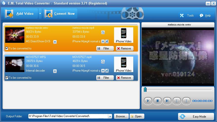Total Video Converter 3.71 software screenshot