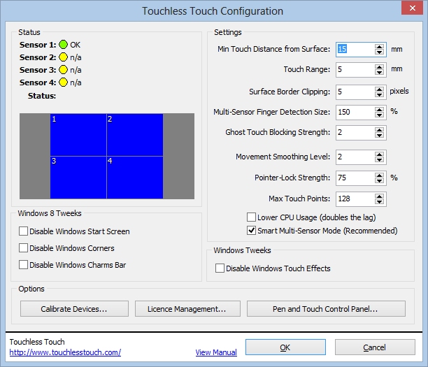 Touchless Touch 1.3 software screenshot