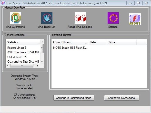 TownScape USB Anti-Virus 2012 4.7 software screenshot