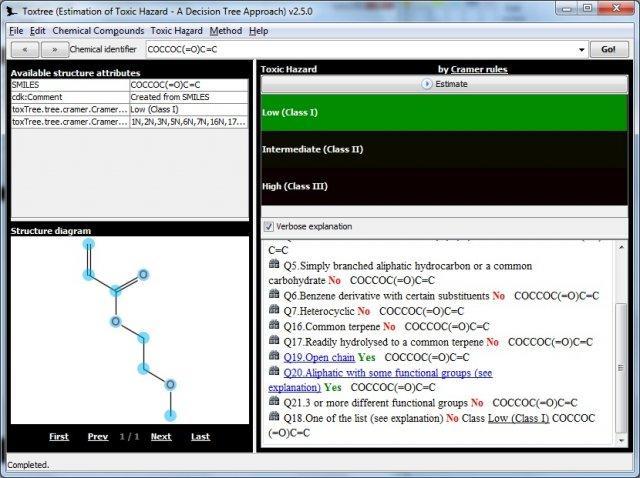 Toxtree Portable 2.6.0 software screenshot