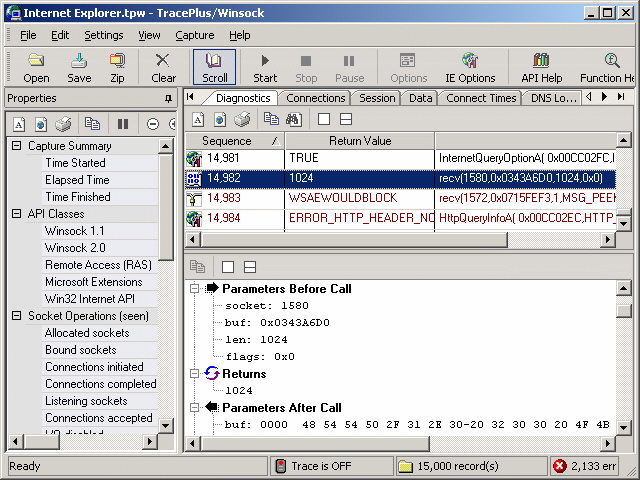 TracePlus Winsock 8.80.000 software screenshot