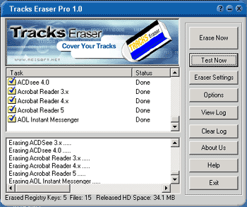 Tracks Eraser Pro 9.1005 software screenshot