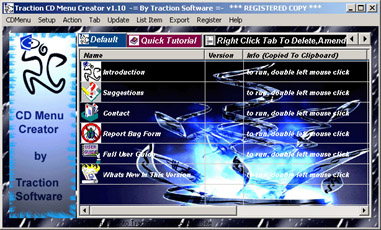 Traction CD Menu Creator 1.20 software screenshot