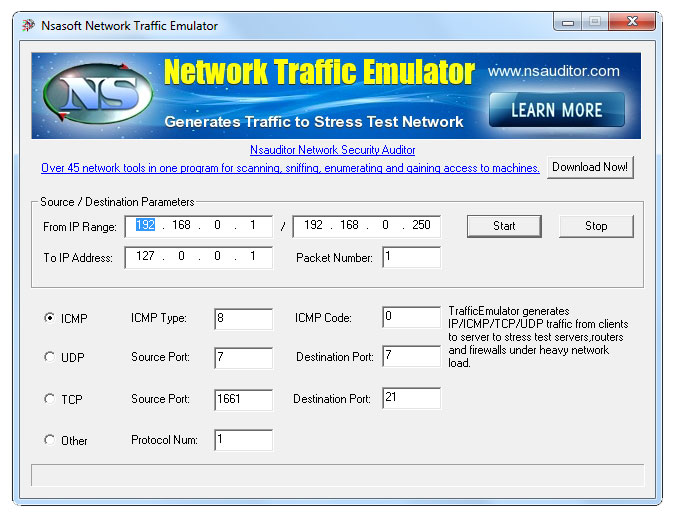 Traffic Emulator 1.7.9 software screenshot