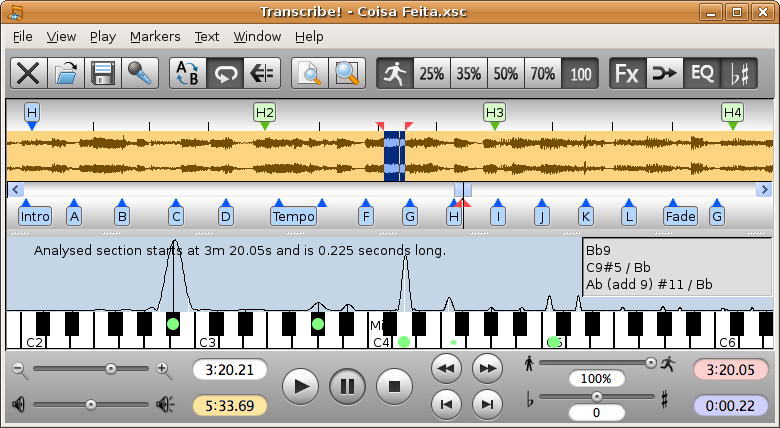 Transcribe! for Linux 8.21 software screenshot