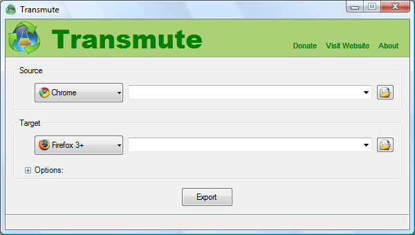 Transmute 2.70 software screenshot