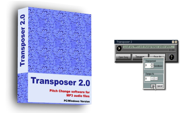 Transposer 2.01 software screenshot