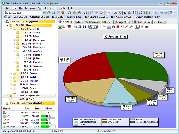 TreeSize Professional 6.3.7.1230 software screenshot
