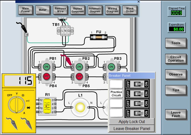 Troubleshooting Basic Electrical Circuit 4.00 software screenshot