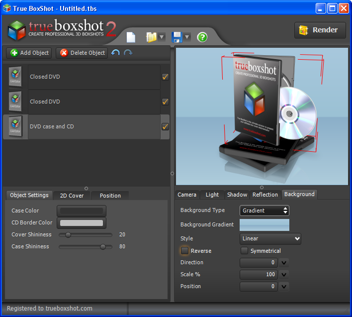 True BoxShot 2.1 software screenshot
