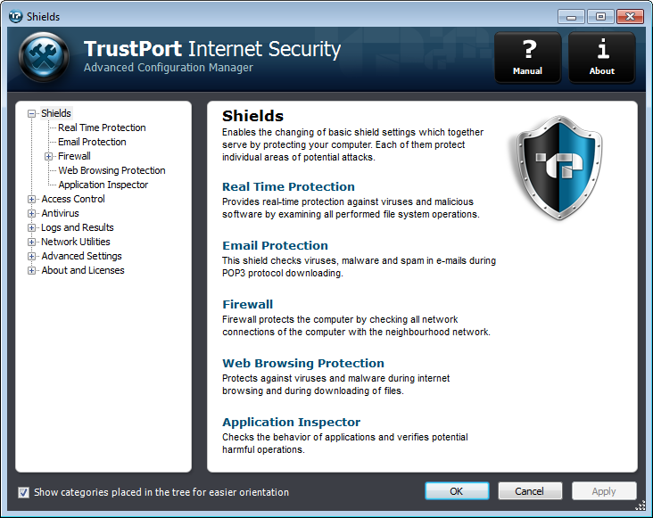 TrustPort Internet Security Sphere 2017 17.0.2.7025 software screenshot