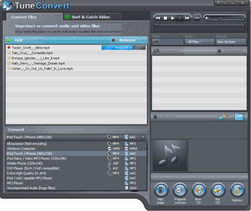 TuneConvert 7.6.8 software screenshot