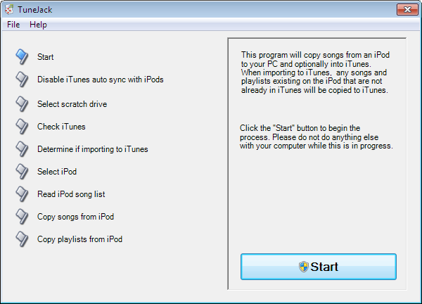 TuneJack 6.8 software screenshot