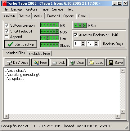 Turbo Tape 2.0 software screenshot